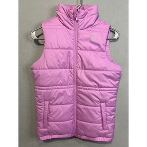 Puma Girls‎ Puffer Vest Light Purple Zip Up Padded Pockets Size Large 11-12Y